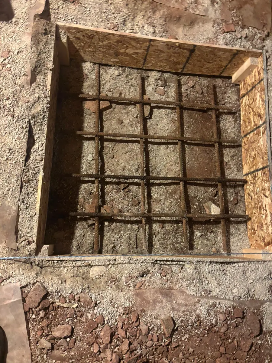 Reinforced footing preparation for structural support work